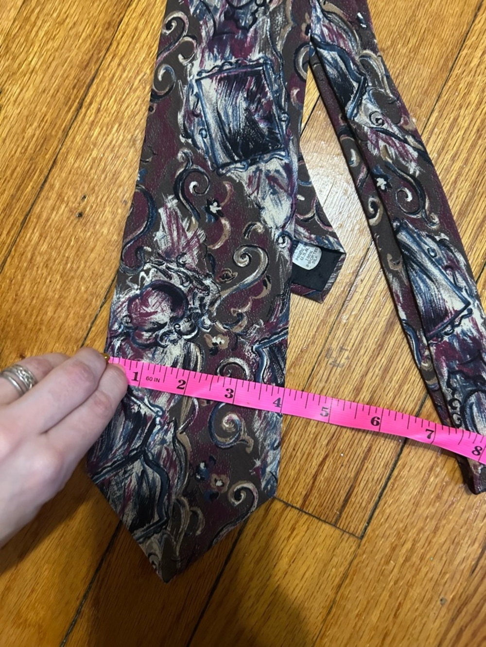 Oscar de la Renta Vtg Signature Tie 100% Silk - Picture 3 of 5
